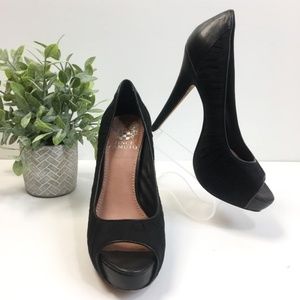 VINCE CAMUTO Black Heels VC Moda Peep Toe